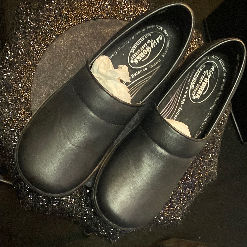 Black Slip-On Clogs with Durable Sole